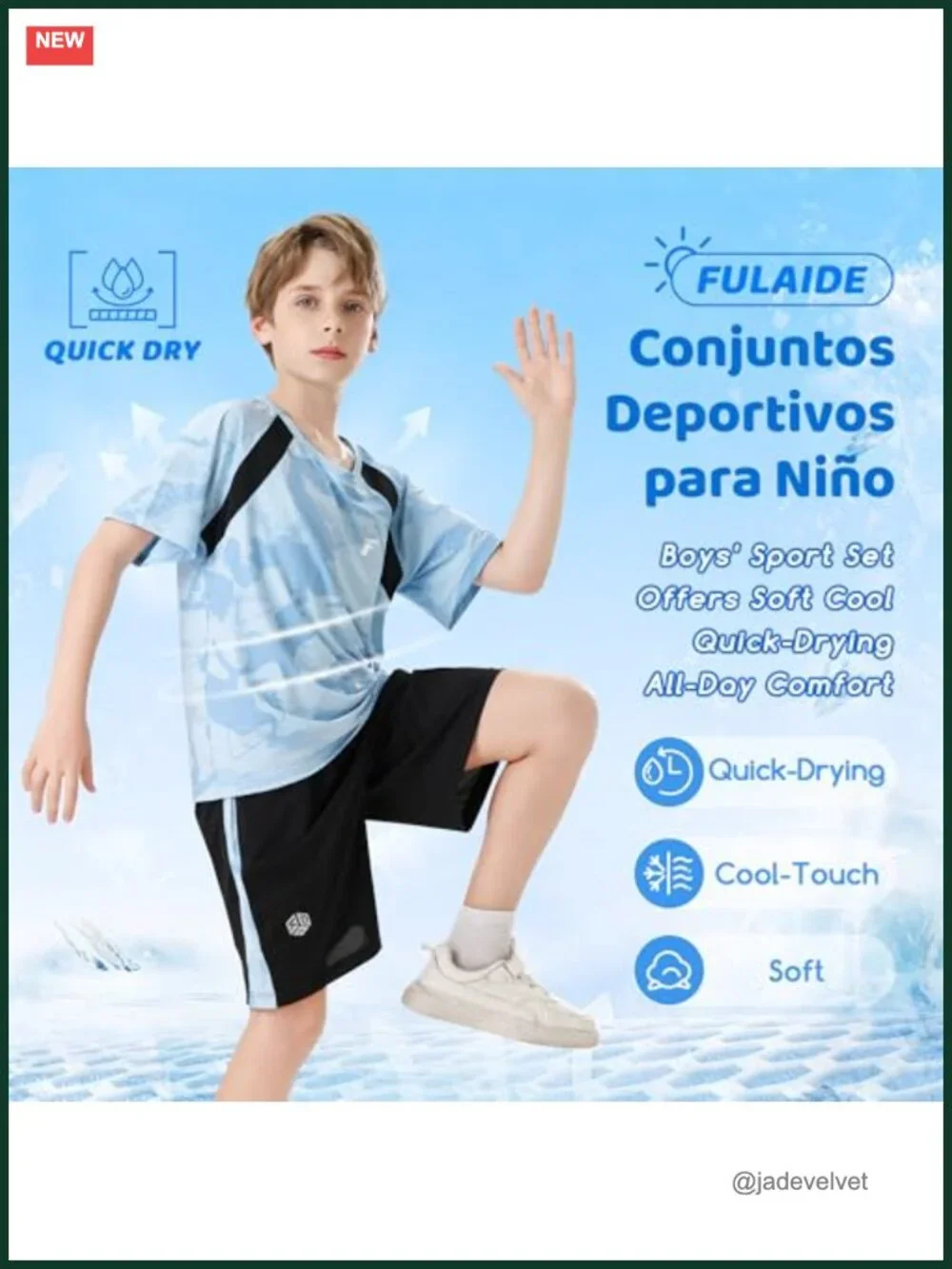 Boys Athletic Short Set Quick-Dry Tee & Shorts 6-13